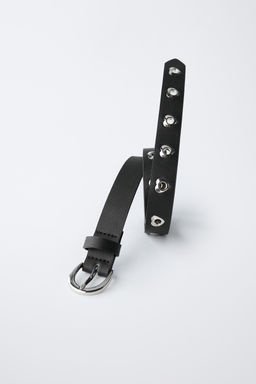 LEATHER-EFFECT EYELET BELT - Zara фото 3