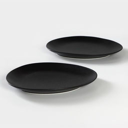 Тарелки Magistro Carbon, 26×23 см, набор 2 шт., фарфор, чёрные