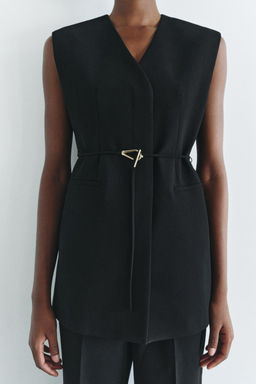 ZW COLLECTION WAISTCOAT WITH BELT AND VENTS - Zara фото 4