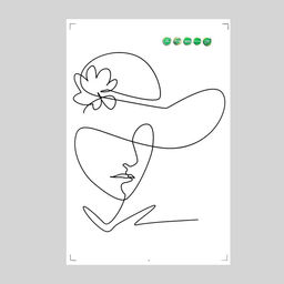 Наклейка интерьерная интерьерная чёрная Абстракция. Девушка в шляпке, пластик, 40?60 см