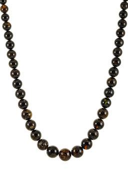 Эффектные бусы из натурального балтийского янтаря Метеорит