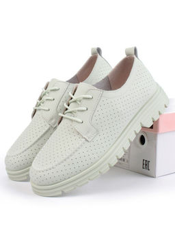 03-PDD161-3 LT. GREEN Полуботинки женские (натуральная кожа)