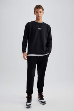 Толстовка оверсайз с круглым вырезом и принтом - Defacto фото 2