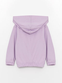 Kap??onlu Uzun Kollu K?z Bebek Fermuarl? Sweatshirt