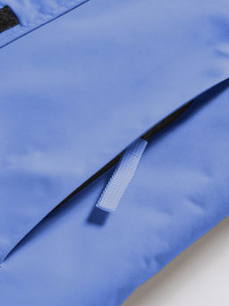 Парка зимняя подростковая для девочки с капюшоном и мехом василькового цвета 9534Vs - Valianly фото 14