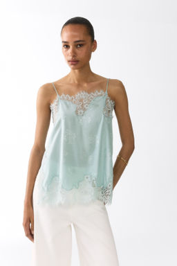 Top en tejido jacquard con ribetes de encaje - H&m фото 6