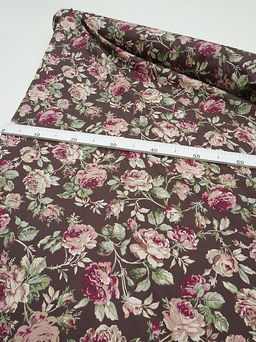 Сатин Античные розы цв.горький шоколад, ш.1.6м, хлопок-100%, 110гр/м.кв - Купава фото 10