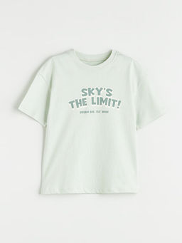 Bisiklet Yaka Bask?l? Erkek ?ocuk Ti??rt