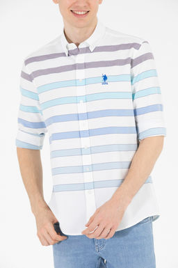 U. S. Polo Assn / Мужская синяя рубашка с длинным рукавом - U.s. polo assn фото 6