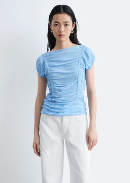 Top fruncido de manga corta - H&m фото 6
