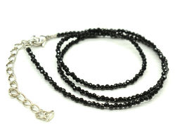 Чокер из шпинели шарик граненый 2мм цвет черный, 39см