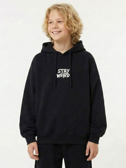 Толстовка худи с принтом 22-5264 черный - Mini maxi фото 3