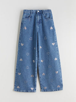 Wideleg Ta?l? K?z ?ocuk Jean Pantolon