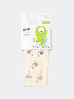 Цена за 3 пары! Колготки детские серого кремового цвета с фламинго - Mark formelle фото 5