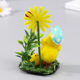 Фигурка пасхальная «Цыпа и цыпленок на лужайке с одуванчиком», 4.5×6×10.5 см
