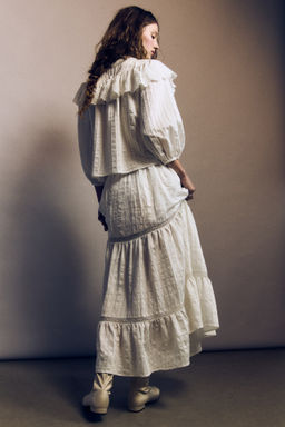 Maxifalda con inserciones de encaje - H&m фото 7