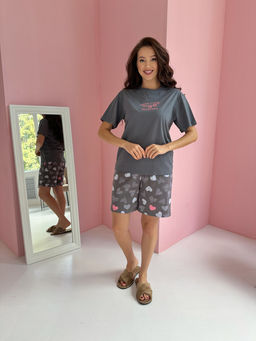 CHILLEASY 480010C-29 Комплект женский (футболка, шорты), Антрацит