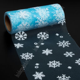 Фатин Снежинки 15 см*10 ярд (SF-7523) голубой - Больше подарков фото 3