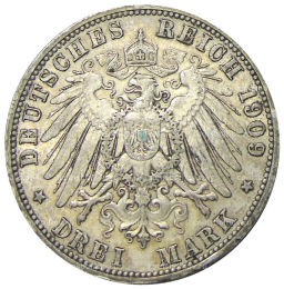3 марки 1909 года А Германия (Пруссия)