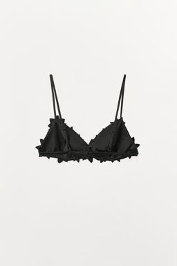 BRALETTE FLORES RELIEVE ABALORIOS / Negro - Zara фото 7
