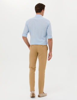 Брюки из льняной ткани приталенного кроя цвета Camel - Cacharel фото 4