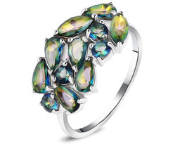 Кольцо, мистик кварц синий, Жаден