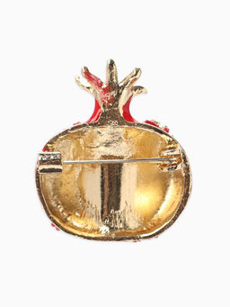 Брошь «Гранат» в разрезе, зерна, цвет крано-белый в золоте