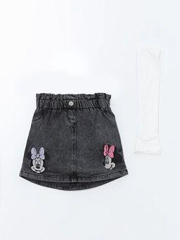 Beli Lastikli Minnie Mouse Bask?l? K?z Bebek Jean Etek