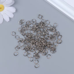 Цена за 4 шт. Разжимное кольцо для брелоков, цепочек «Круг», металл, набор 200 шт., d=0.5 см, 0.8×0.8 см