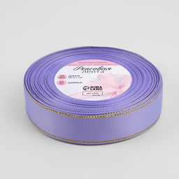 Лента репсовая Золотые нити, 25 мм 23 1 м, цвет сиреневый №021 - Арт узор фото 2