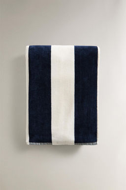 VELOUR BEACH TOWEL WITH WIDE STRIPES - Zara фото 3
