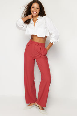 TRENDYOLMILLA Haki Wide Leg/Genis Paca Dokuma Kumas Pantolon TWOAW22PL0263  фото 23