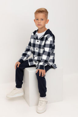 Crockid _ КР 302681/индиго,клетка виши к534 рубашка для мал  фото 5