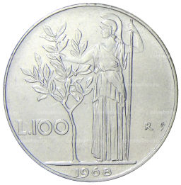 100 лир 1968 года Италия