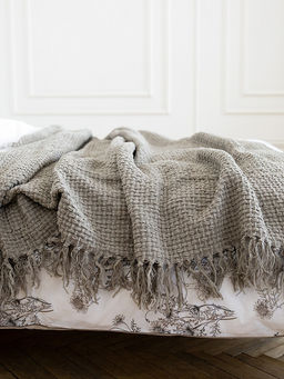 Плед плетеный 150x200 серый - Denastia фото 5