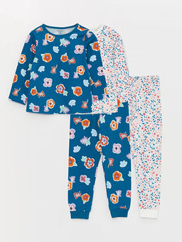 Bisiklet Yaka K?z Bebek Pijama Tak?m? 2li