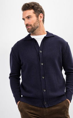 Кардиган мужской однотонный F310-0513 тёмно-синий - Fine joyce фото 9