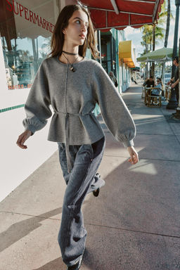 KNIT JUMPER WITH DRAWSTRING - Zara фото 8