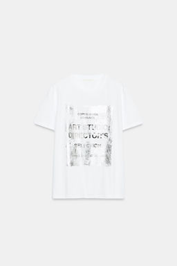 CAMISETA METALIZADA MANGA CORTA / Plata
