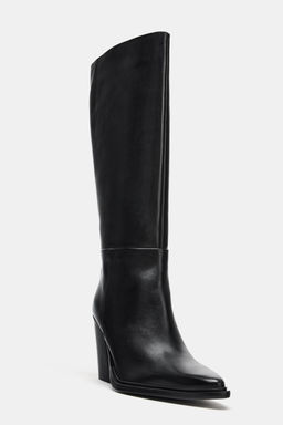 LEATHER COWBOY BOOTS - Zara фото 4