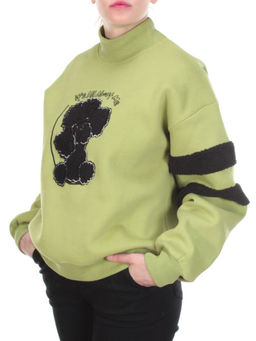 D-5625 Толстовка женская Bluoltre (27% хлопок, 70% полиэстер, 3% вискоза) - Фабричный китай фото 4