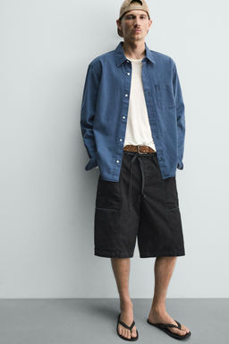 BERMUDA BAGGY FIT CINTUR?N / Negro