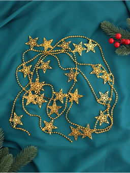 Цена за 2 шт. Бусы на ёлку Звёзды, длина 2.7 м, d=40 мм, золотистые