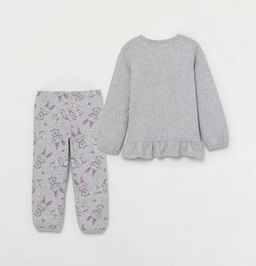 CRB wear/CSKG 50036-11 Комплект для девочки (джемпер, брюки), светло-серый меланж/Ex.Cherubino  фото 4