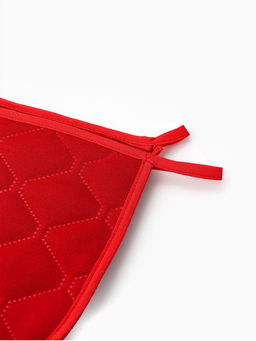 Кухонный набор «Этель»: варежка-прихватка 20×28 см, прихватка 19×19 см, красная