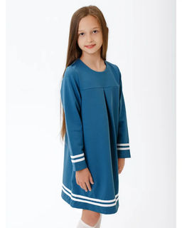 Платье Лада с лампасами, цвет Индиго, 78%х/б, 16%пэ, 6%лайкра - 5+ фото 2