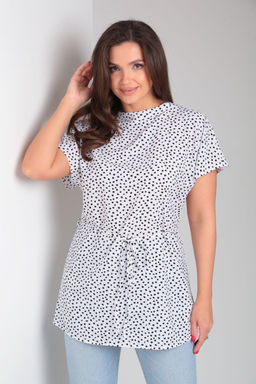 Блуза Modema 553-2 горох на белом  фото 4