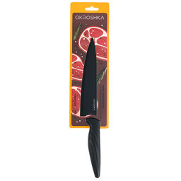 Нож поварской OKROSHKA КРУТОН, черное лезвие,19,3 см OK912P-B-CH
