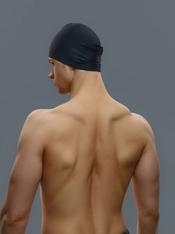 Шапочка для плавания взрослая ONLYTOP Swim, непромокаемая, тканевая, обхват 54-60 см, цвет чёрный
