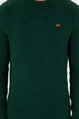 Erkek Slim Fit Bisiklet Yaka Koyu Ye_il Kazak - U.s. polo assn фото 6
